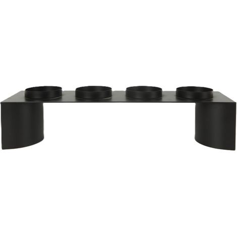 TrendLine Deko Kerzenhalter für 4 Kerzen Metall 50 x 14 x 12 cm schwarz