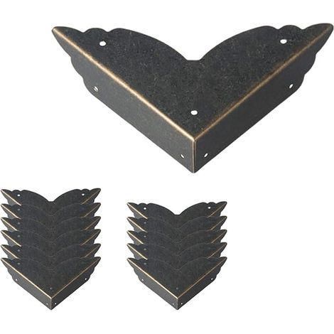 Juego de 12 protectores de esquinas vintage - Estilo antiguo - para decorar los bordes de los muebles - para mesas o joyeros - Hechos de madera (1/5)