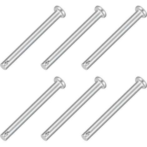 6pcs M5x50mm Goupilles à Trou Unique, Goupille de Verrouillage Acier Inoxydable 304, Goujons à Tête Plate de Chape pour Verrou Remorque Réparation Fixation Mécanique Équipement (1/5)