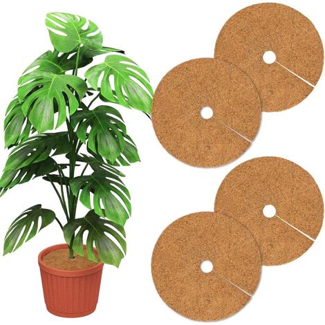 4Pcs Disque De Protection Plante Disque De Paillage Tapis Paillage En Fibre Coco Désherbage Des Plantes Pour Plantes Jardin Protection (1/5)
