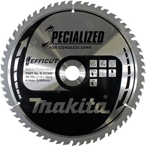 Makita B-67309 Efficut TCT-Kreissägeblatt 305 x 30 mm 60 Zähne 2,15 mm Holz