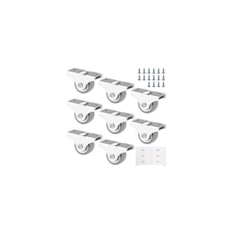 8 ruedas fijas para muebles, ruedas pequeñas de goma de 25 mm con tornillos, mini ruedas para muebles, electrodomésticos y equipos.