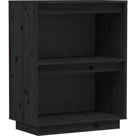 Armoire console rangement modernisée salon bureau 60 x 34 x 75 cm en bois de pin noir (1/5)