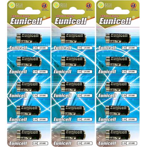 Lot de 15 piles alcalines LR1/N/Lady 1,5 V (3 blisters de 5 piles) AM5, UM5 4001, 4901, MX9100, 910A - Produit de marque jetable (1/5)