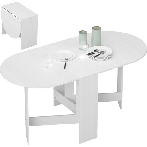 Table à manger, design pliable, style moderne, 163x80x75 cm, BLANC (1/5)