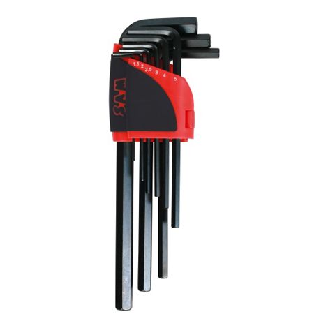 Râtelier de 9 clés mâles coudées longues 6 pans en pouce 1-4'' - 5-16'' 63-R9AP - SAM OUTILLAGE