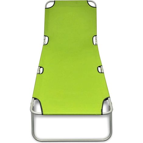 Maison Exclusive - Chaise longue pliable acier enduit de poudre vert pomme (1/5)
