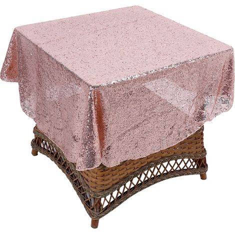 Tablecloth Ronde - Tissu Maille Avec Paillettes - Pour Fête Mariage Anniversaire Décoration Intérieure - Diamètre 150 Cm - 1 Pièce (1/4)