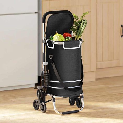 Carro de compras Manual Negro 47 x 39 x 100.5 cm Tela Oxford vidaXL (1/5)