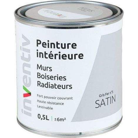 Peinture intérieure satinée INVENTIV - Gris Fer 5 - 0,5L