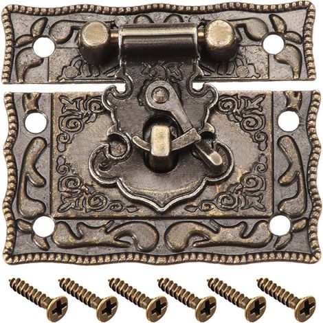 Holz Kasten Kiste Rechteck Verschluss Schluss Haspe Latte 51 x 42mm Bronzeton DE de