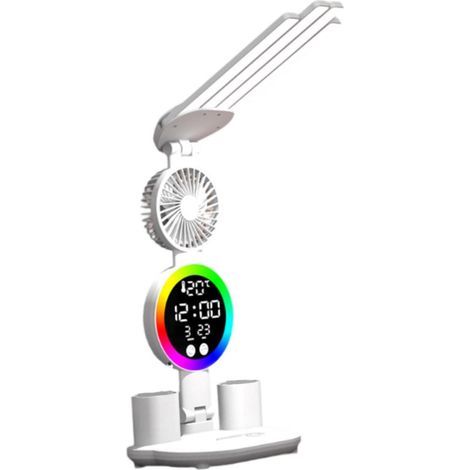 Lampe de Bureau Enfant Multifonction Réglable Veilleuse Ventilateur Lecture Chevet (1/5)