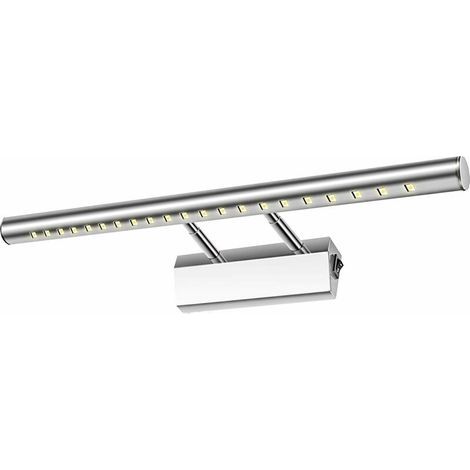 Lampe Salle de Bain Mirroir LED 5W Applique Murale Lumière Tableau Étanche IP44 Réglable 180°avec Interrupteur en Acier Inoxydable Éclairage Décoration Meuble WC Toilette Maquillage 40cm(blanche) (1/5)