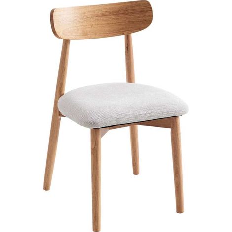 Pack de 2 sillas para cocina o comedor Shia tapizado textil beige/natural, 83cm(alto) 49cm(ancho) 42cm(largo) (1/4)