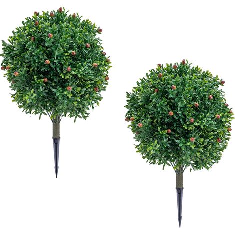 Bolas artificiales de topiario, material poliéster, 30 cm de diámetro, para uso exterior, estilo árbol, decoración de interiores. (1/5)