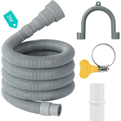 m lange Verlängerung für den Ablaufschlauch von Waschmaschinen, universeller Ablaufschlauch für Waschmaschinen/Geschirrspüler, Set mit Adapter und Befestigungsmaterial (1/5)