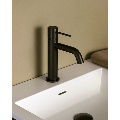 Rubinetto miscelatore lavabo senza scarico in ottone nero opaco Memo (1/3)