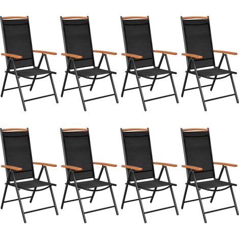Maison Exclusive - 9-tlg. Garten-Essgruppe Aluminium Schwarz