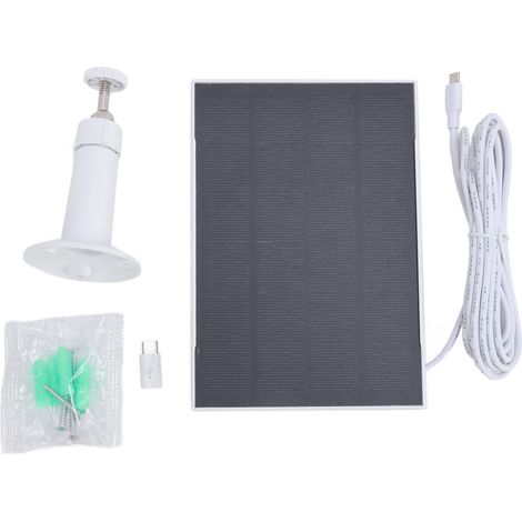 Ortviai Panneau Solaire 8 W pour Caméra de Nid d'Oiseaux ou Sonnette IP66 Étanche avec Support Pivotant 360° Blanc (1/5)