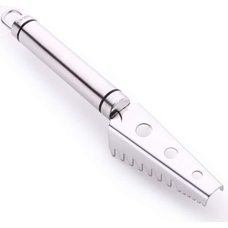 - 304 Stainless Steel Sawtooth Fish Scale Scraper - Silver (1/5)