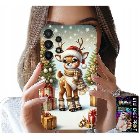 Funda para Samsung Galaxy A13 4G - renos, motivos navideños + cristal (1/5)