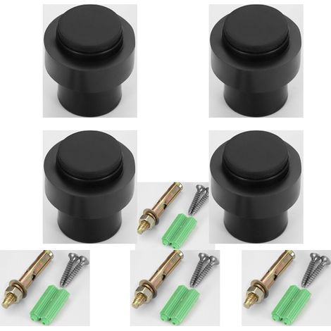 Lot de 4 butées de porte en acier inoxydable 43 x 46 mm avec vis (1/3)