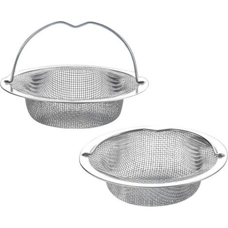BUNTHAUS 2 Piece Kitchen Sink Strainer, 11 x 7.5 x 2 cm Kitchen Sink Strainer, Reusable Stainless Steel Kitchen Sink Stopper with Carry Handle for Kitchen Bath (1/5)