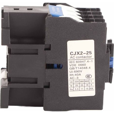 Contacteur Tripolaire AC110V 3P NO, Contact Argent, Montage Rail DIN CJX2-2510, Commande Électrique (1/5)