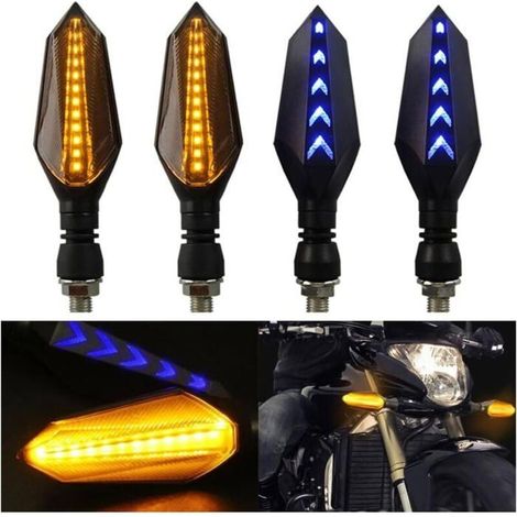 indicatori di direzione sequenziali a LED per motociclette, tipo universale impermeabile 12V (1/4)