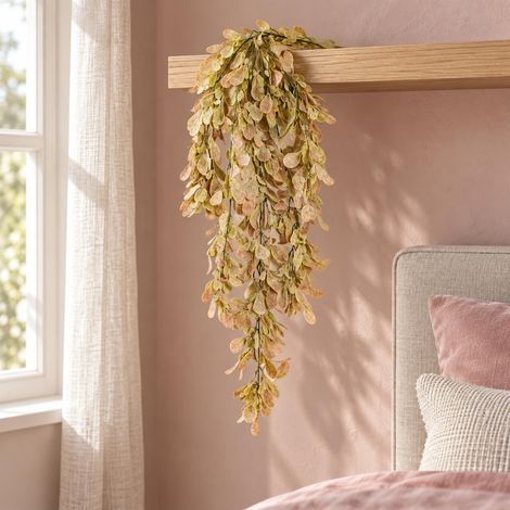 70cm Artificial Trailing Leaf Spray Stem Dusty Pink and Cream (1/5)