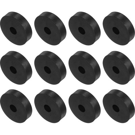 12 x Rubber Insulation Pads [10 x 10 x 40 mm] Anti-Vibration for Home Accessories, Cars, Boats, Neoprene, Black  Anti-Vibrations, pour Accessoires de Maison Voitures Bateaux (1/5)