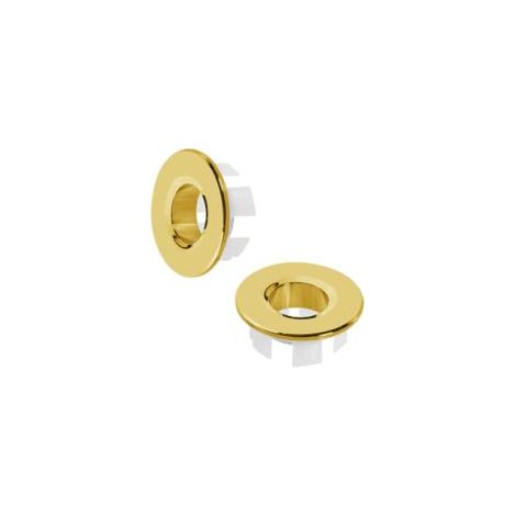 Anello di troppopieno per lavabo in 2 pezzi, anelli di troppopieno in ottone per lavabo, copertura circolare per foro del lavabo per bagno e cucina (oro) - Crezuo