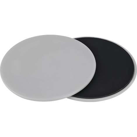 Disques de glisse - Lot de 2 - Matériau ABS - Double face - Convient pour le yoga et le Pilates - 18 cm gris (une paire de disques gris) (1/5)