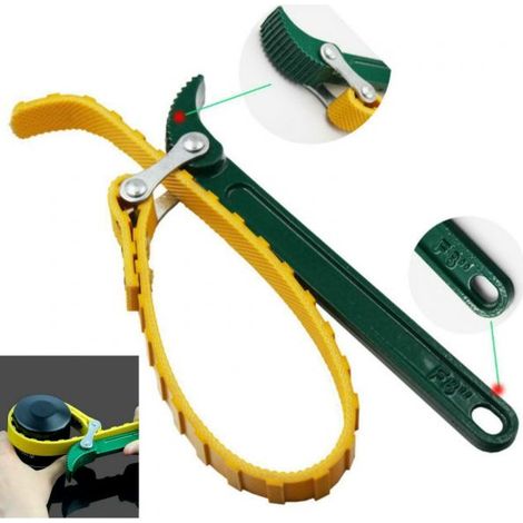 CHIAVE PER SMONTAGGIO FILTRI OLIO MOTORE A NASTRO 480mm GIRA TUBI PVC 8" (1/5)