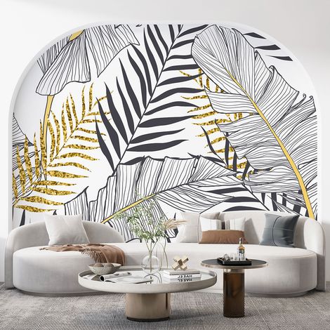 Papier peint panoramique - Feuilles tropicales - 130 cm x 87 cm