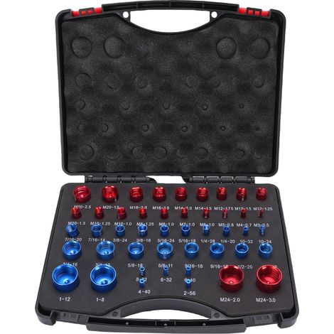 Kit de contrôle de filetage pour écrous, format impérial et métrique, pour travaux mécaniques et projets de bricolage. (1/5)
