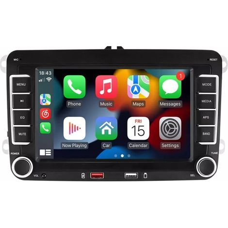 Autoradio für VW Passat, Golf, Polo, Caddy, Beetle, Jetta, Seat und Skoda, Android 13 2G/64G-System, 7-Zoll-Touchscreen, CarPlay, Android Auto, Navigation, WLAN, Bluetooth, FM