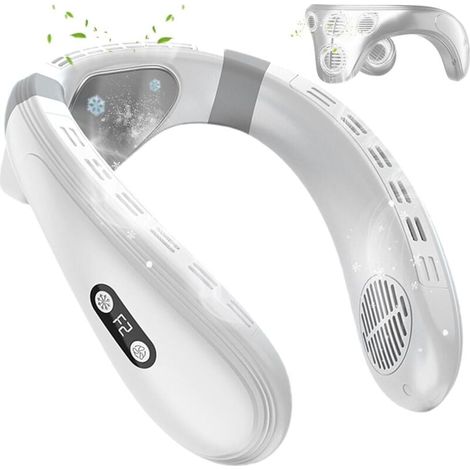 Ventilateur de cou à semi-conducteur. ventilateur de cou réglable - Ventilateur de refroidissement semi-conducteur à 3 modes - Ventilateur de refroidissement sans lame réglable de 120 degrés. (1/4)