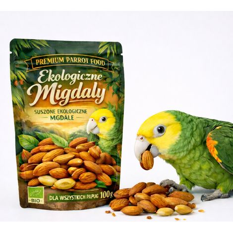 Nourriture Premium pour perroquets - Amandes biologiques - pour tous les perroquets 100 g