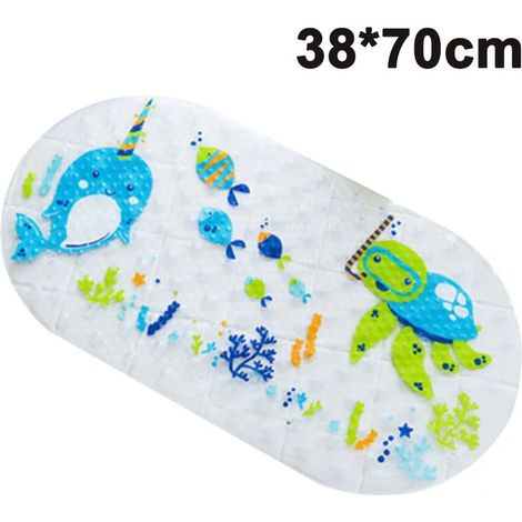Tapis de bain antidérapant pour enfants, insert de baignoire, antidérapant, ventouses puissantes, lavable en machine, antibactérien (1/5)
