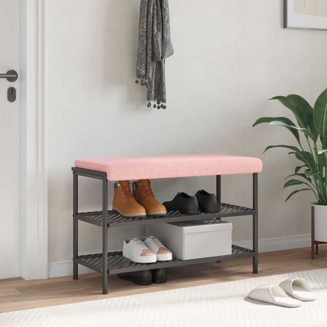 vidaXL Cojín de banco Tela Sherpa Rosa Profundidad 35 cm (1/5)