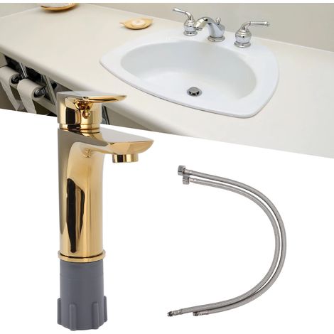 Vasque de comptoir de salle de bain G1/2, lavabo, robinet d'eau chaude et froide, accessoires de salle de bain, rehausseur (1/5)
