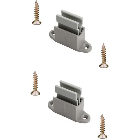2 clips de bloqueo de manivela ajustables para persianas enrollables, color gris, soporte guía, mango de plástico de 14 mm, montaje universal con tornillos para ventana/pared. (1/3)