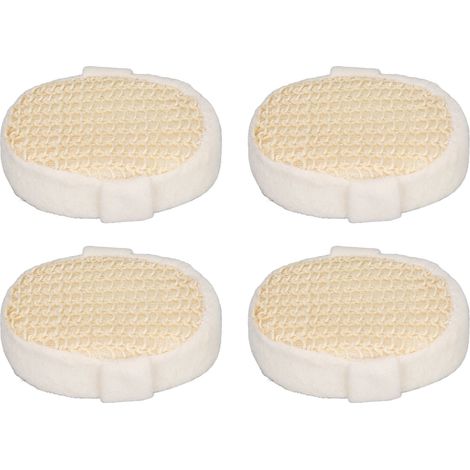 Lot de 4 éponges de bain en sisal, gommage exfoliant, séchage rapide, nettoyage facile, douche pratique et raffinée (1/5)