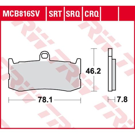 Pastillas de freno de competición de carbono TRW ZF KH491 para Triumph Daytona 675 '09-'17 (delanteras)