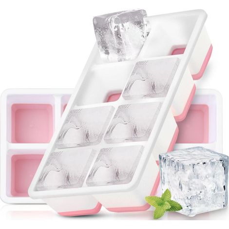 Große Eiswürfelform 2 Stück mit Deckel, BPA-frei, stapelbar, für Cocktails (1/5)