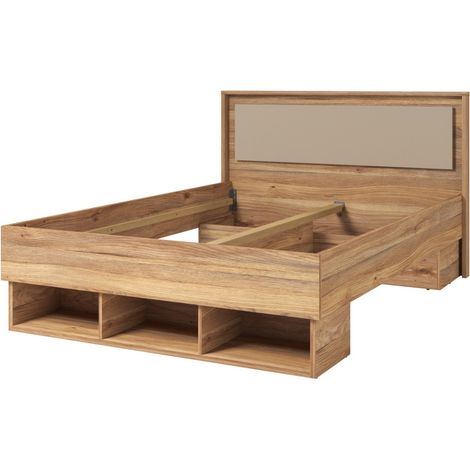 Bett 140x200 VOX mit 3 Fächern und 2 Schubladenplätzen, ohne Lattenrost (1/4)