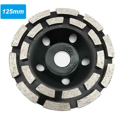 Diamond-Impregne Wheel Thicken Marble Concrete Piece Polished Double Row Abrasive Wheel, Black, 125 Mm (1/5)