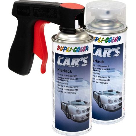 2 bombes de vernis pour voiture - Transparent brillant - Car's Duplicolor + pistolet