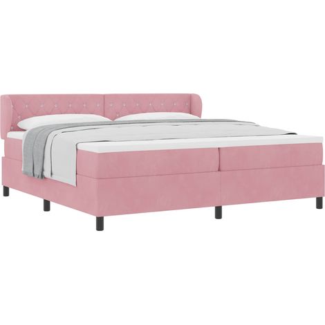 Maison Exclusive - Letto a molle con testiera Rosa 200 x 200 cm Velluto (1/5)